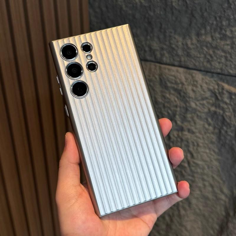 Corrugated grating pattern is suitable for Samsung S26ultra skin-sensitive mobile phone case S24plus anti-drop PC hard protective case S23.
