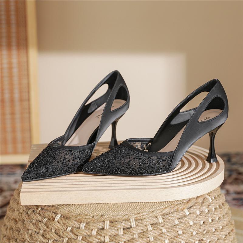 Fashion New Style Elegance Rhinestone Pearl High Heels Wedding Senior Bridesmaids Pumps Dress Heels Bride Wedding Shoes Single Shoes