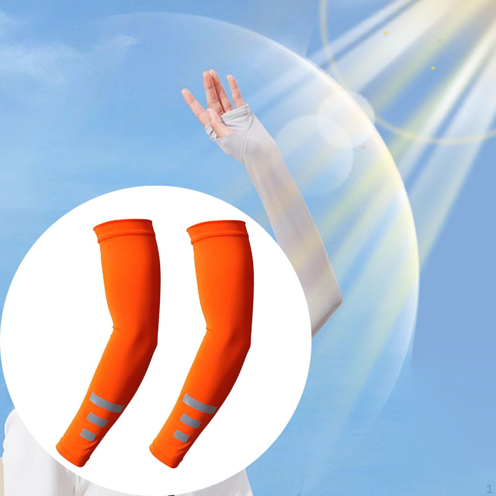 

Охлаждающие нарукавники 1 пара дышащие защита от УФ-лучей манжеты для катания на лодке рыбалки бега Orange reflective