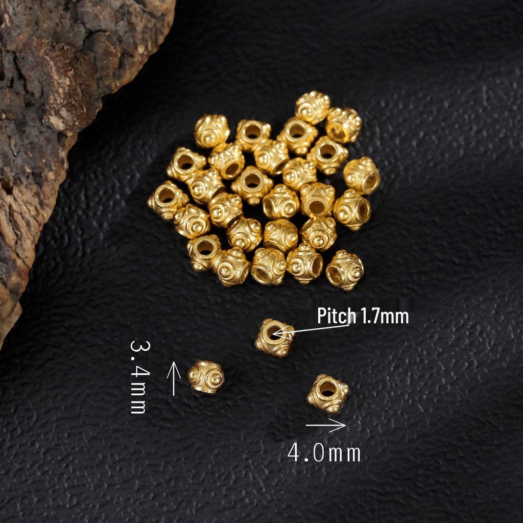 Argent Sterling S925 avec Perles Espacement Plaqué Or 24K pour Bijoux DIY