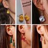 5pcs Fruit Candy Hoop Earrings Set for Women Cute Cartoon Pendant Piercing Ear Stud Drop Dangle Earring 2024 Jewelry Accessories