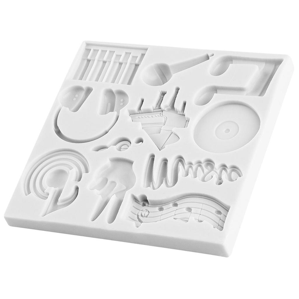 Music Theme Silicone Mold Musical Notes Piano Guitar Violin Fondant Molds Cake Decorating Tools Cupcake Topper Candy Clay Chocolate Gumpaste Mold