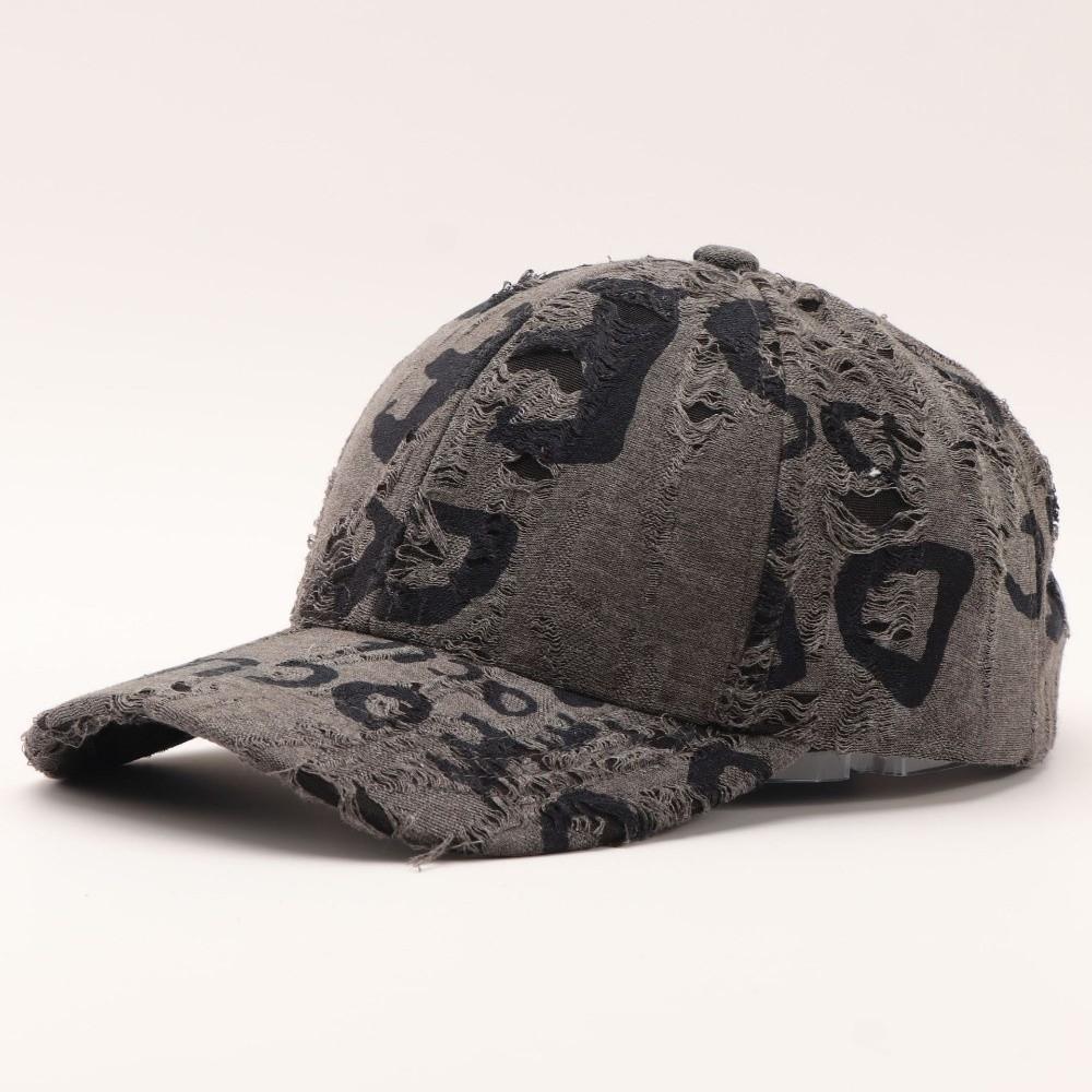 Graffiti-Buchstaben-Print Baseballkappe Hip Hop Gewaschene Baumwolle Outdoor Angelhut Verstellbar Sonnenschutz Abgenutzte Baseballkappe