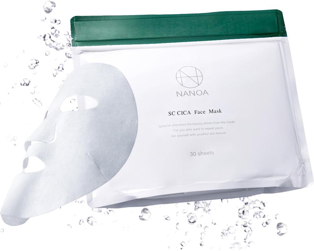NANOA Cica Daily Face Human Stem Cell Sheet EGF Premium Day 30 Sheets Mask, Doctor-Recommended Mask, Anti-Aging Care, Moisturizing, Cotton, Mother's