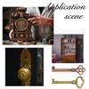 4Pcs 2 Styles Tibetan Style Alloy Big Pendants Key Mixed Color 60x18.5~24x7~8mm Hole: 3.5~17.5mm 2pcs/style