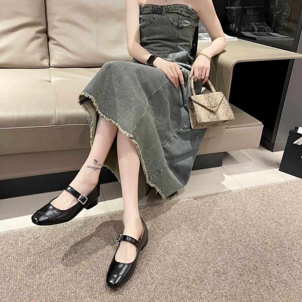 Boty Mary Jane pro ženy Retro Středně ploché Dámské jednotné boty Měkké a pohodlné Baletní boty Zapatos De Mujer