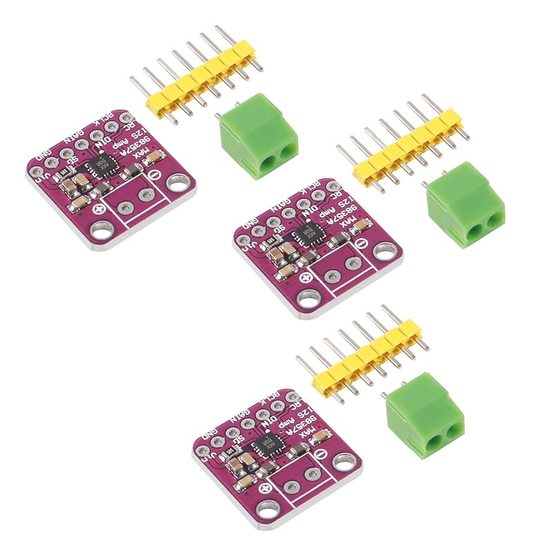 AITRIP 3 PCS MAX98357 Audio Power Amplifier Module I2S Class D Filterless Audio Amplifiers Board for Arduino, Raspberry Pi, ESP32 (Welding)