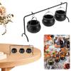 3 Pack Black Plastic Cauldron Halloween Decor Witch Cauldron Candy Servers Bowls Indoor Outdoor Home Kitchen Candy Holder Decor