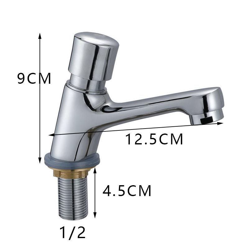 Face Basin Self Closing Water-saving Faucet Bathroom Basin Cold Water Faucet Delay Button Section Faucet Bathroom Accessories