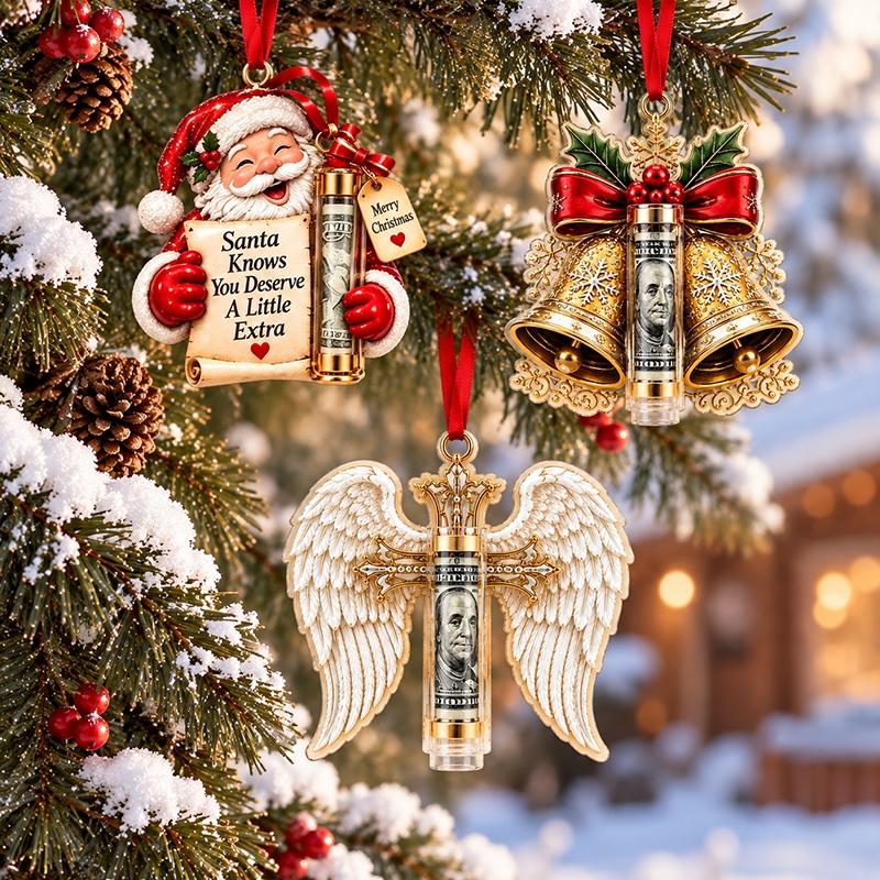 Christmas Cash Boxes Ornament Christmas Tree Money Holder Hanging Pendants Christmas New Year Money Gift Boxes Decorations