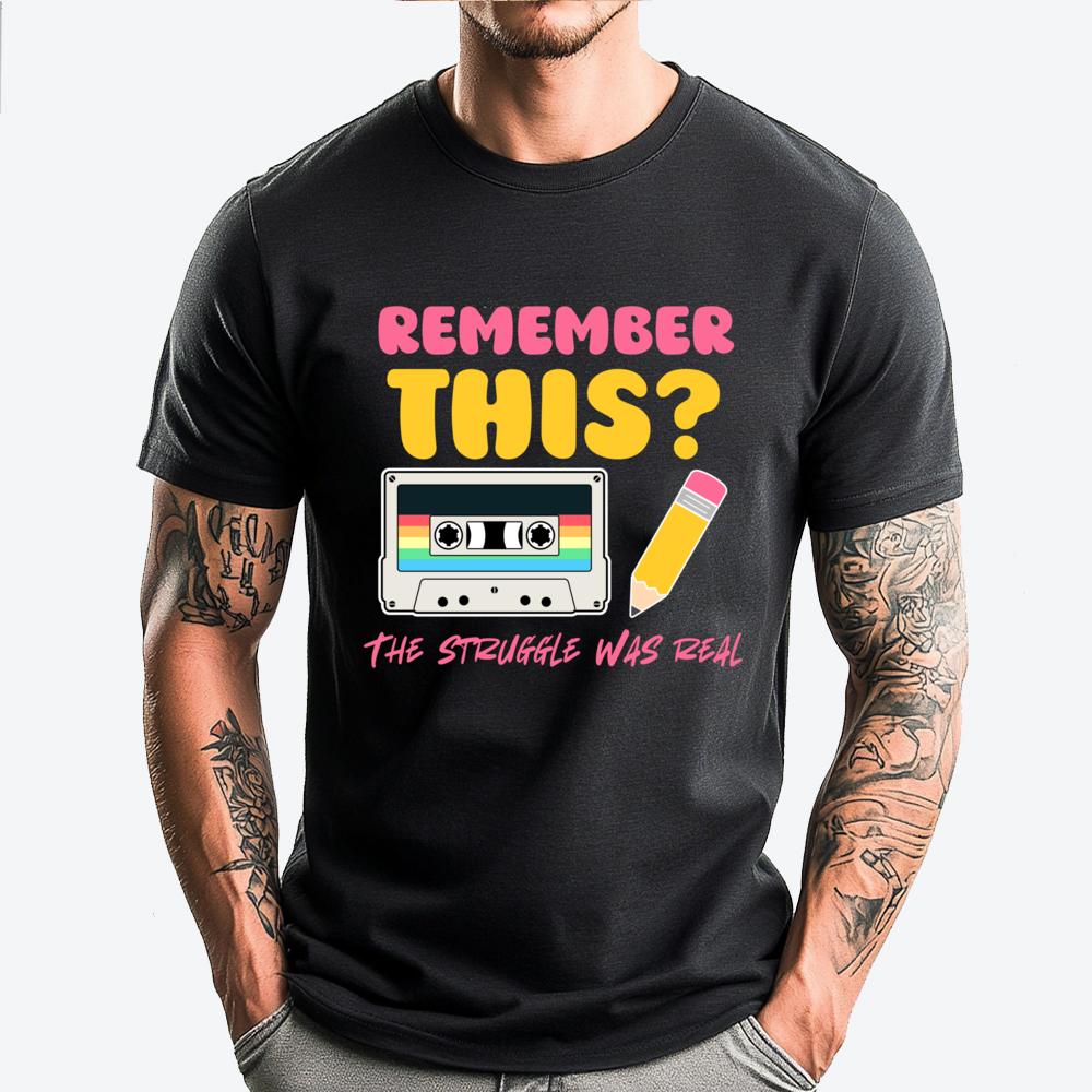 

Rewind Like An 80s Kid Cassette And Pencil Clothing Mans Cotton T Shirt Men - Men s Summer Cotton Graphic Tee 5XL різнокольоровий