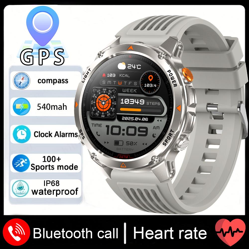 New Military Bluetooth Talk Smartwatch Men 2.01"  Screen 5ATM Waterproof Dual Frequency GPS Outdoor Sports Smartwatch