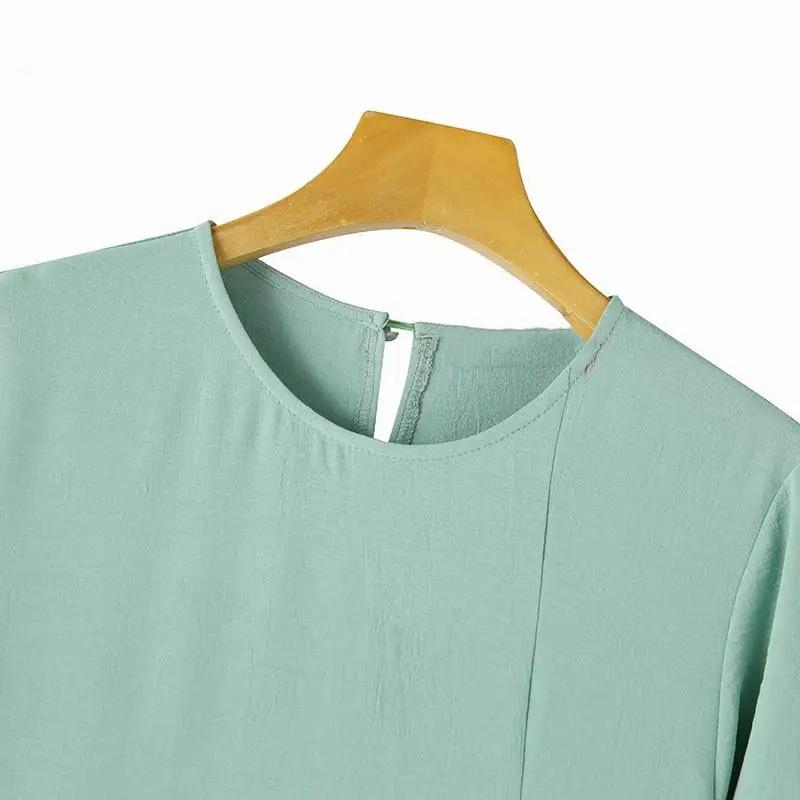 Elegant Ice Silk Crinkle Long Sleeve High-Slit Dress for Muslim Women