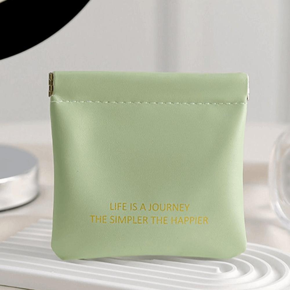 Napkin Storage Bag Lipstick Cosmetic Bag PU Coin Purse Leaf Spring Bag Women Change Storage Bag