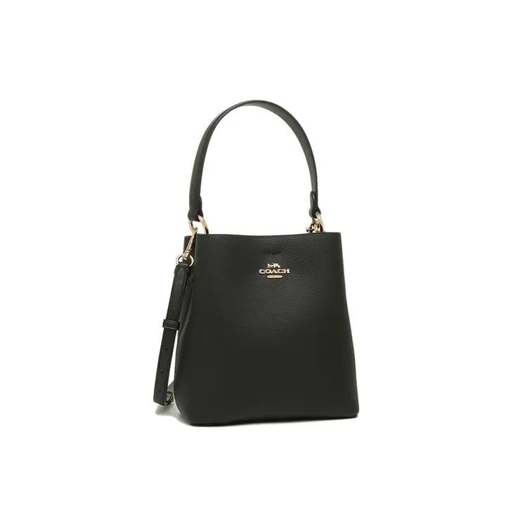 COACH Town Leather Bucket Bag , Portable Crossbody Bag , Shoulder Bag Small Women's Black (Unisex) Handbags 1011 IMLON