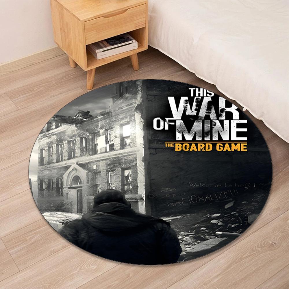 This War of Mine Printed Round Rug Carpet Chair Rug Area Rug Entryway Doormats,for Office Chair Living Room Bedroom Kitchen Room.