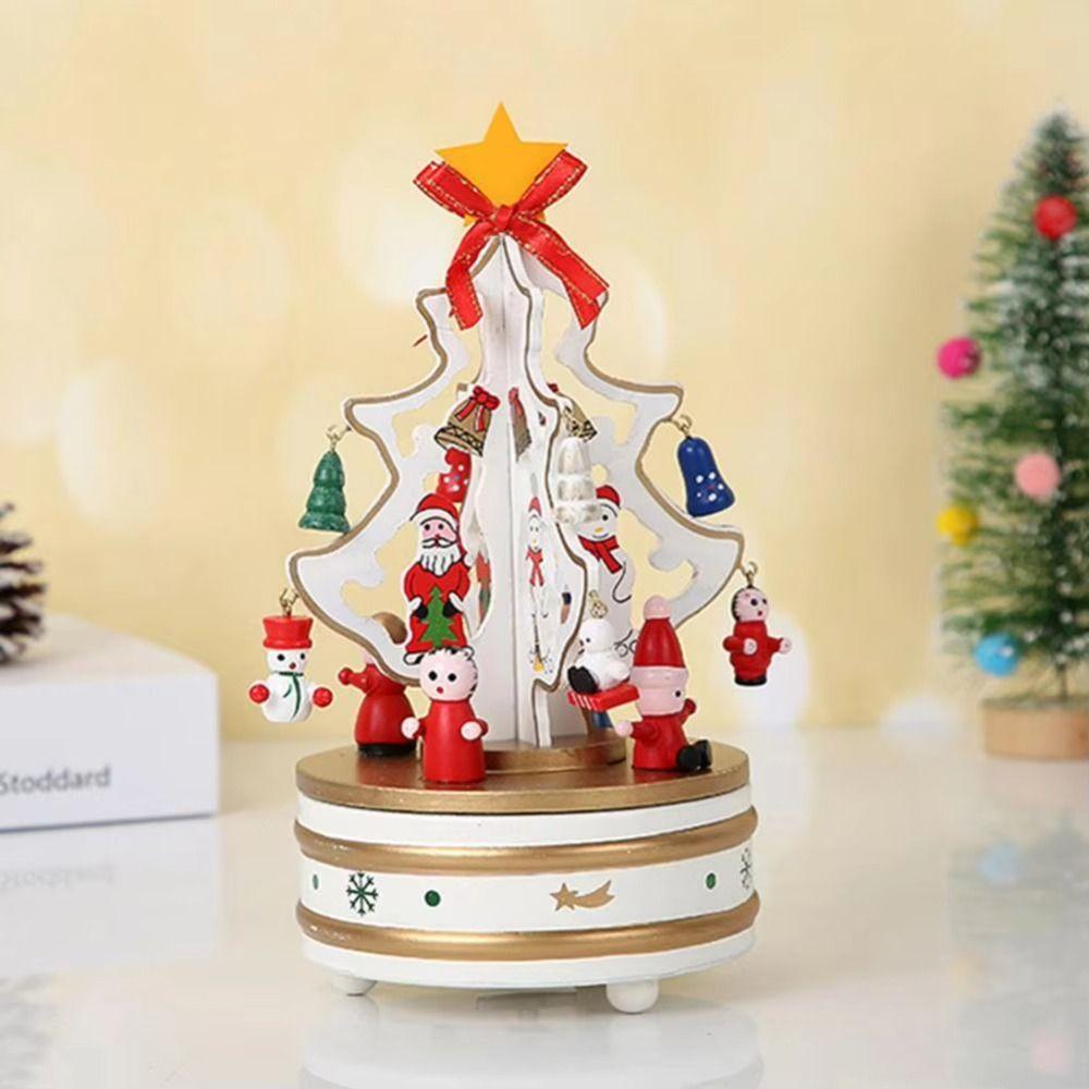 Educational Rotating Wooden Music Box Children Gifts Musicbox Room Bedroom Party