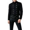 Vintage Hofstil Zweireihige Verkürzte Jacke Damen Stehkragen Diagonale Knöpfe Used Look Schwarz Streetwear