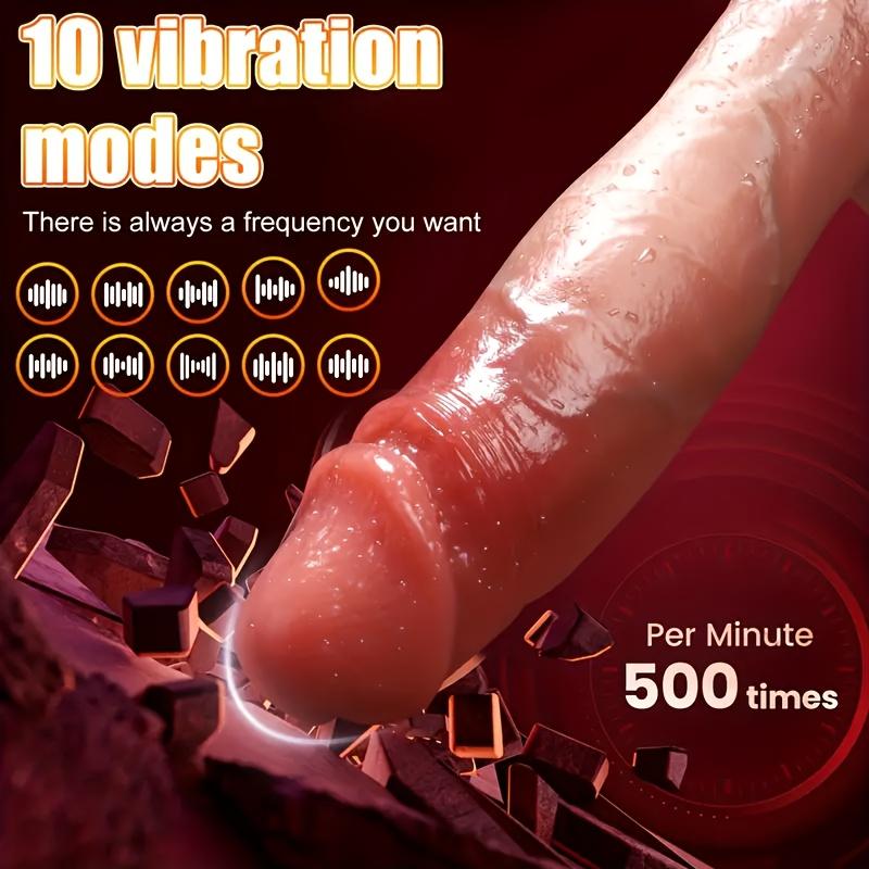 Ultra-Realistic Small Head Dildo Vibrator,4-in-1,10 Modes,Remote Control,Heating,Rechargeable,Skin-Friendly Liquid Silicone For Women Sex Toys Dildos
