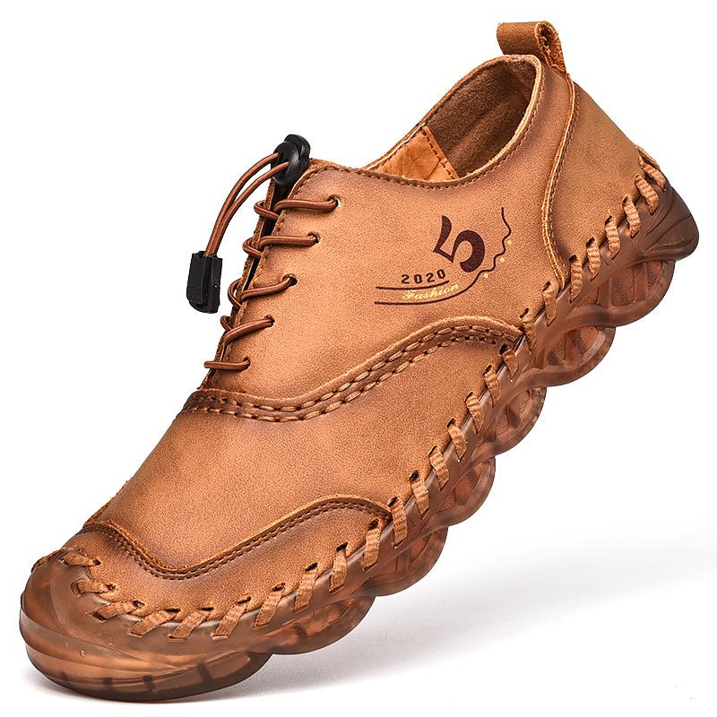 

Весенне-осенняя мужская деловая повседневная обувь Дышащая кожаная обувь Удобная обувь для вождения ручной работы Универсальная обувь 46 коричневый