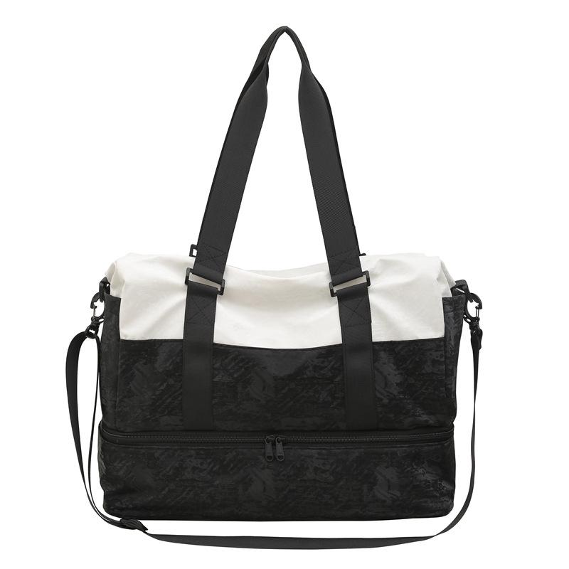 Portable lightweight travel bag, men's and women's large-capacity luggage bag, short trip, independent shoe compartment, storage bag, fitness bag.