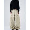 Kisko American Retro Heavy-Duty Multi-Pocket Drawstring Cargo Pants Unisex Trendy Loose Straight-Leg Designer Trousers