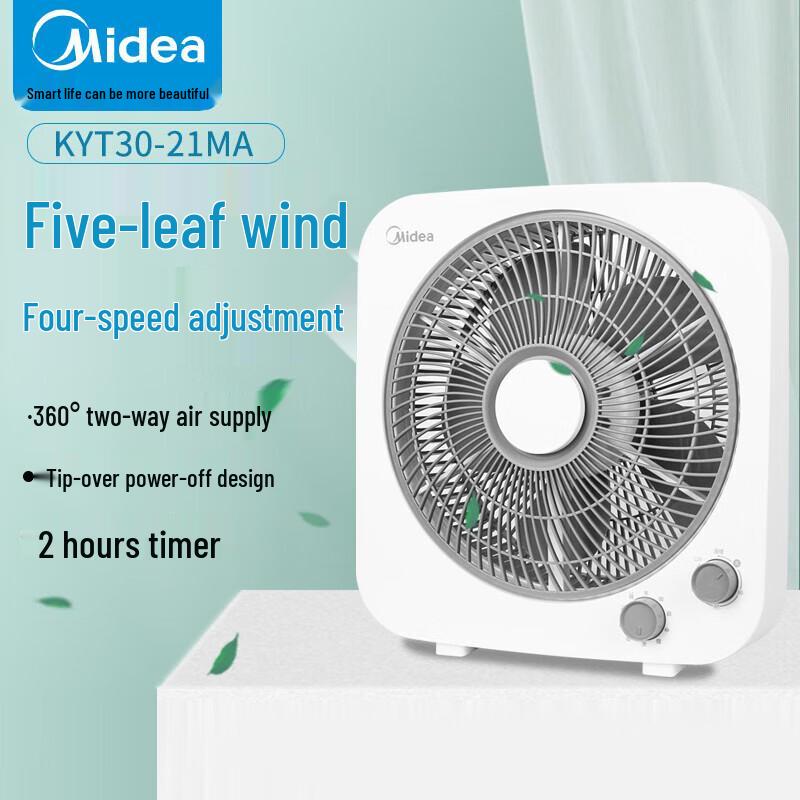 Midea Quiet Oscillating Desk Fan with Timer and Tip-Over Protection
