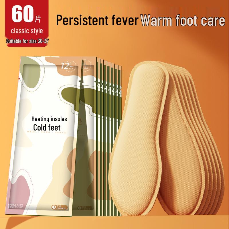 Mugwort Self-Heating Insoles - Warm Foot Patches for Women, Men & Baby - 12-Hour Heating for Cold Feet In Winter