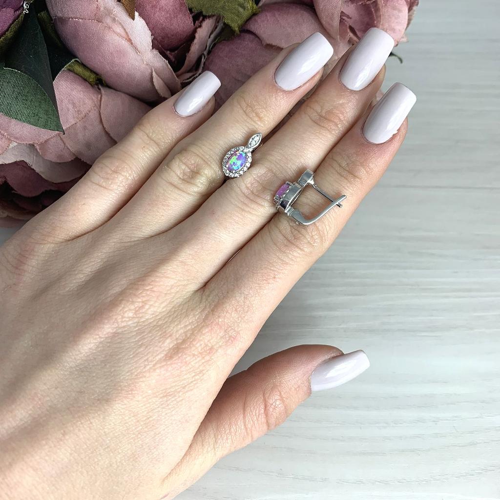 Silver Earrings with Opal 0.325ct (2075486)