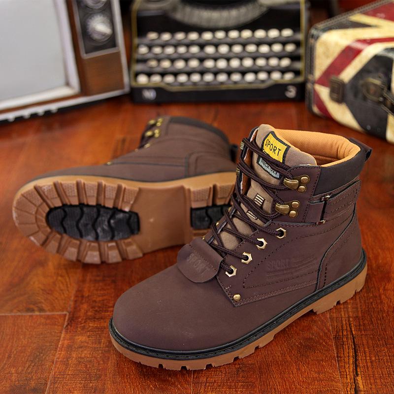 Winter Men's Fashion Warm Boots Large Size Plus Velvet Travel Shoes Outdoor Casual Shoes