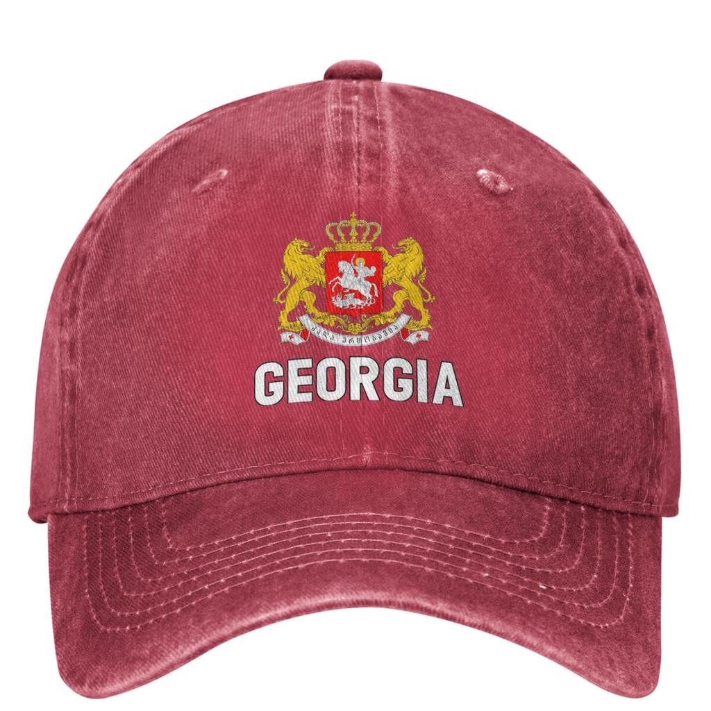 Georgia Gerb Sakartvelo Denim Baseball Cap Georgian Flag Kpop Rock Trucker Hat Men Women Y2k Retro Sun Visors Baseball Caps