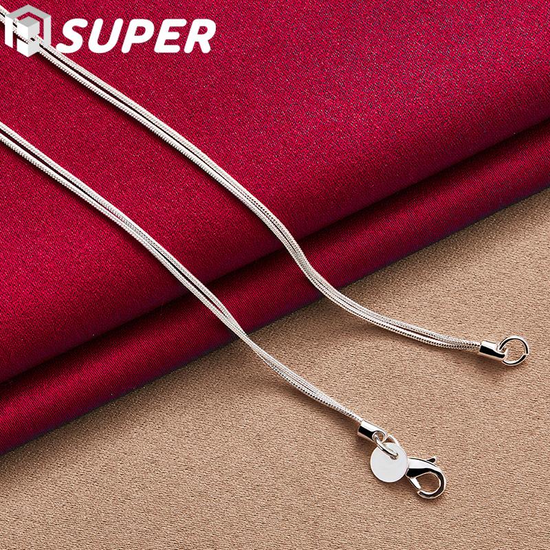 Superfeine 925 Sterling Silber Schlüssel Herz Schloss Halskette Schlangenkette Damen Hochzeit Mode Charm Schmuck