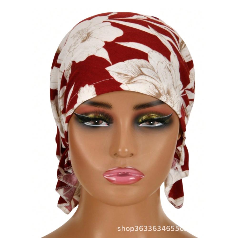 Printed Triangle Hat - Spring/Summer Thin Cotton Headscarf, Breathable Sun Protection Adult Hat Covering