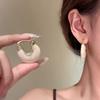 French resin geometric ear buckle new retro simple fashion earrings light luxury high sense niche earrings women