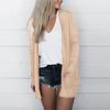 Women's Cardigan Loose Casual Solid Color Long Sleeved Pocket Top Coat