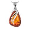 Silver Pendant with Baltic Amber +Chain