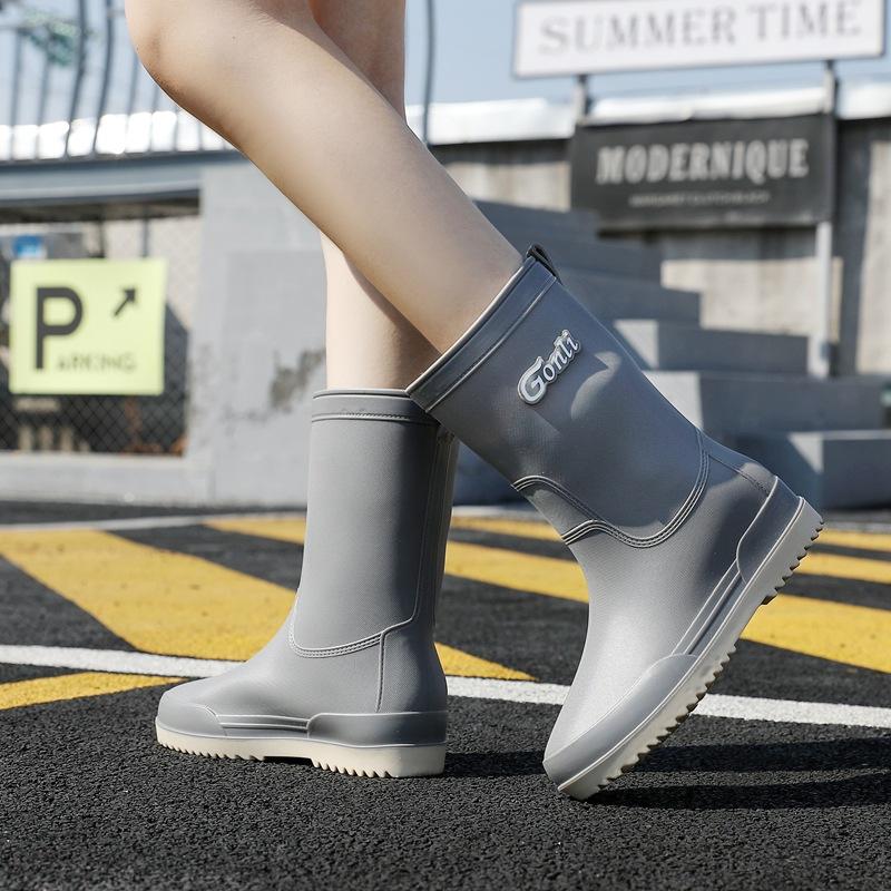 Women's Medium Fashion Waterproof High Tube Thermal Rain Boots