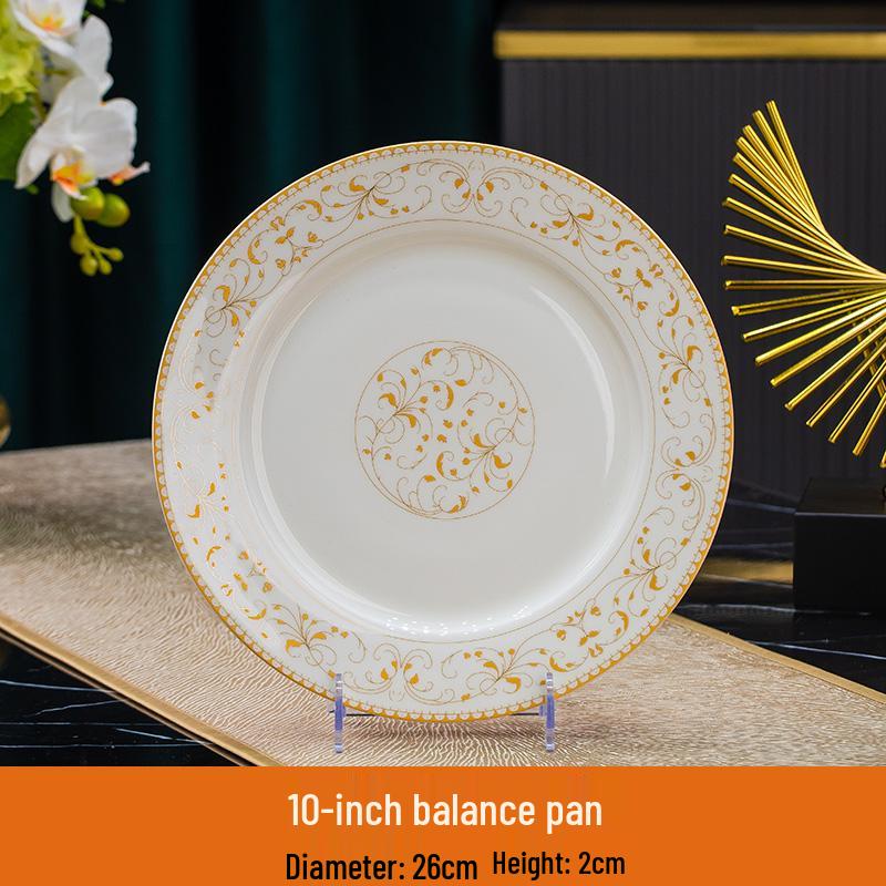 Sun Island Goldrand Bone China Tiefer Teller: Suppen-, Abendessen-, Reis- und Dessertteller - Elegantes Keramikgeschirr.