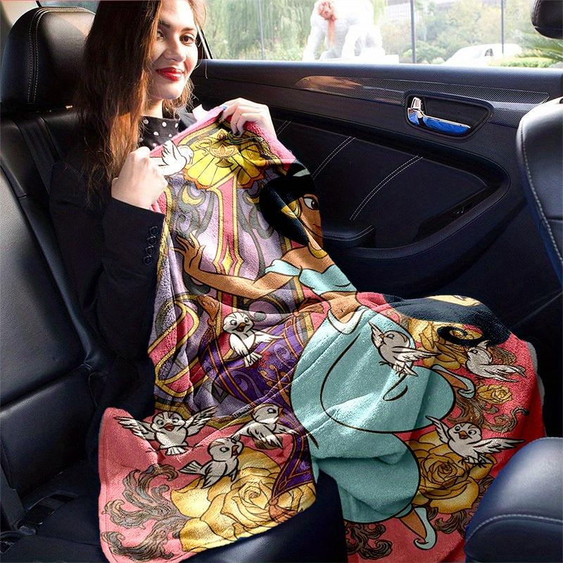 1pc Disney Princess Jasmine Throw Blanket Home Decor, Couch Cover, Outdoor, Gift for Friends, Flannel Blanket, Bedroom, Living Room, Travel