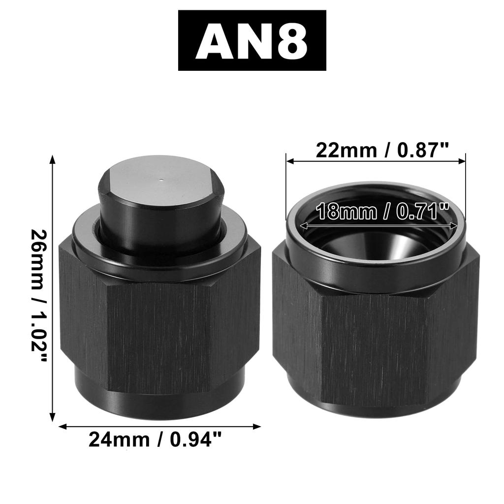 X AUTOHAUX 8AN Female Thread Flare Cap Block Off Tube Fitting Plug Adapter Fuel