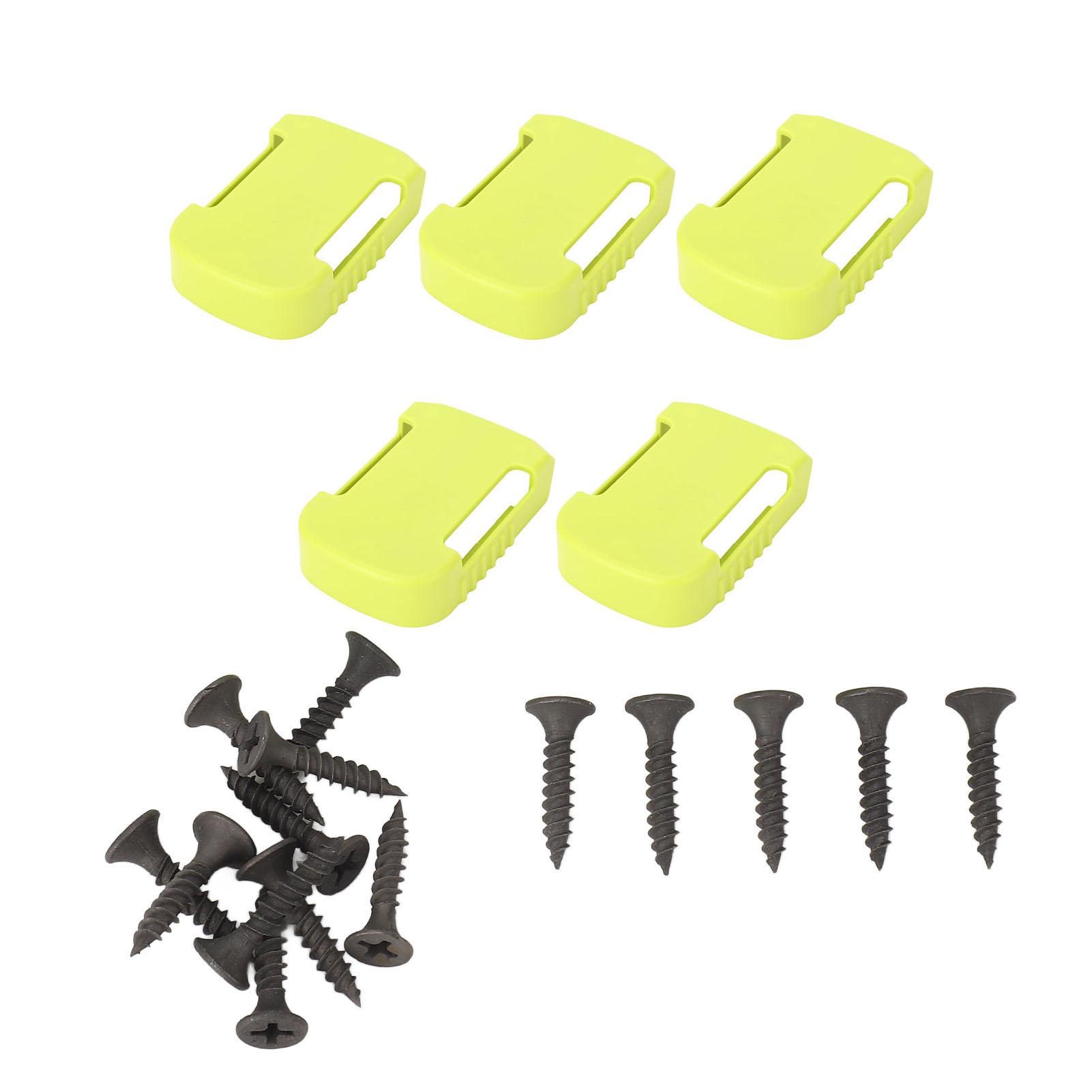

5 Set Battery Holder Green Battery Mount Adapter Dock Holder Suitable for Worx WU172 WU279 WU388 WE270 WE389