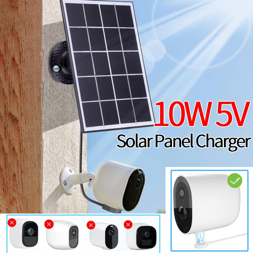 10W 5V Camera Solar Panel Charger Waterproof Security Camera Solar Panel with 3M Cable For Arlo Ultra/Ultra 2/Pro 5S/Pro 4/Pro 3
