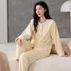 1011 winter women's pajamas thickened flannel loungewear foreign gas cardigan doll collar winter warm loungewear set