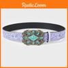 Bohemian Retro Ethnic Style Belt Men's Hollowed-out Floral Pattern Belt Pu Leather