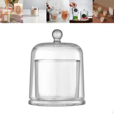 Clear Cloche Glass Dome Bell Jar Display Case Tabletop Ornament for Small Desserts