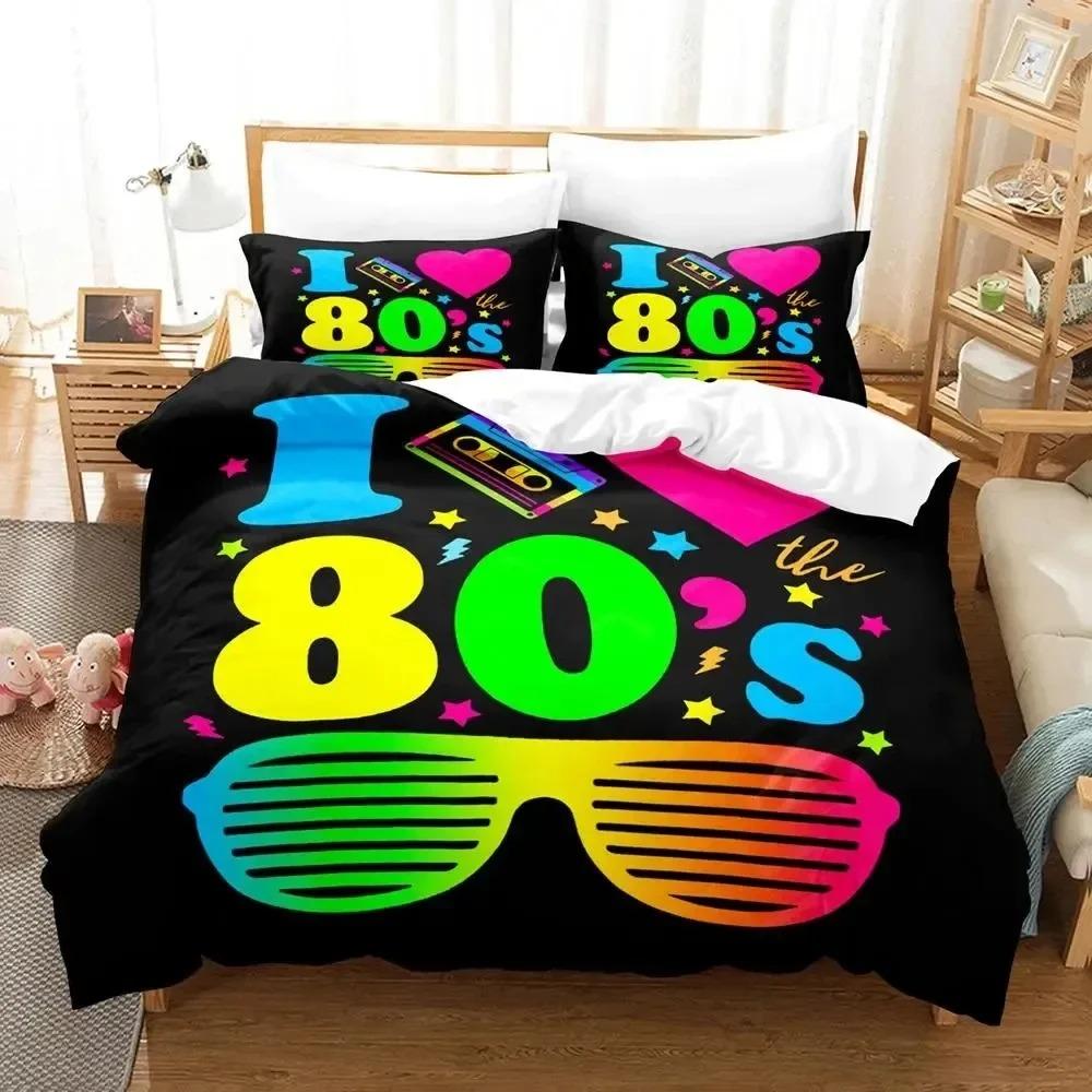 TV Series I Love The 80s Logo Bedding Set Duvet Cover Bed Set Quilt Cover Pillowcase Comforter King Queen Size Boys Adult