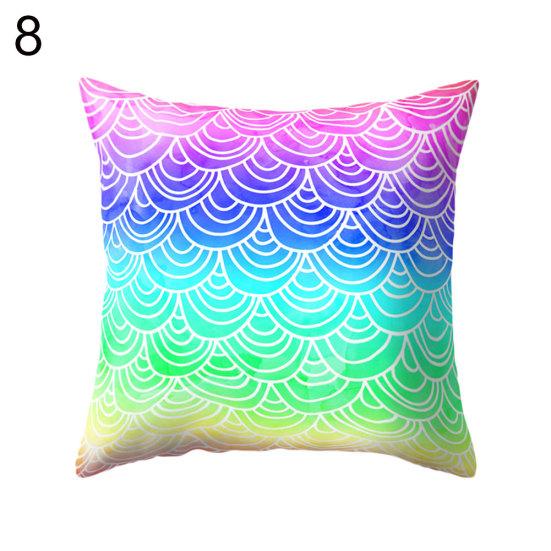 Multicolor Fish Scale Throw Pillow Case Cushion Cover Sofa Bed Car Cafe Decor