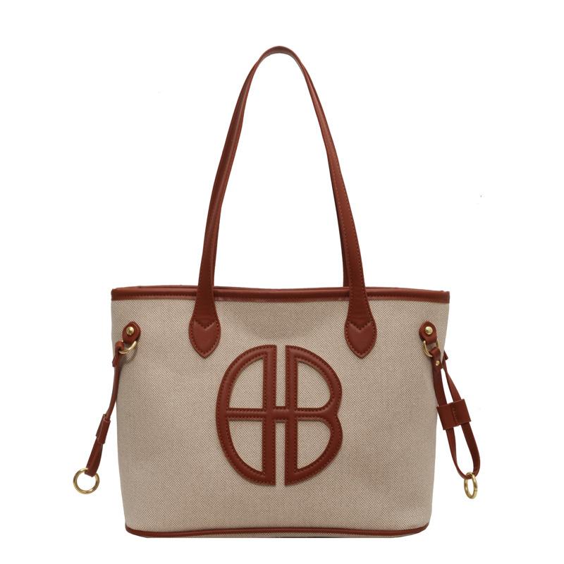 Geantă de damă din pânză de capacitate mare 2025 nouă geantă tote de umăr casual versatilă geantă de mână pentru navetă de lucru