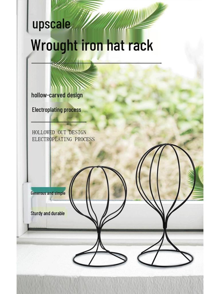 Wrought Iron Hat Rack Stand for Caps - Ideal for Accessory Shops and Clothing Stores