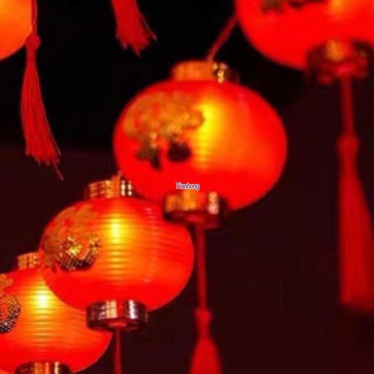 Spring Festival Red Lantern String Lights for New Year Balcony Decorations